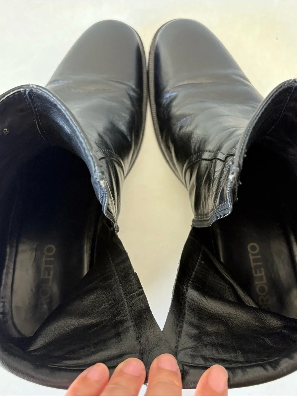 Broletto Black Full Leather Chukka Boots Zip Men’s Size 8 M Made in Italy